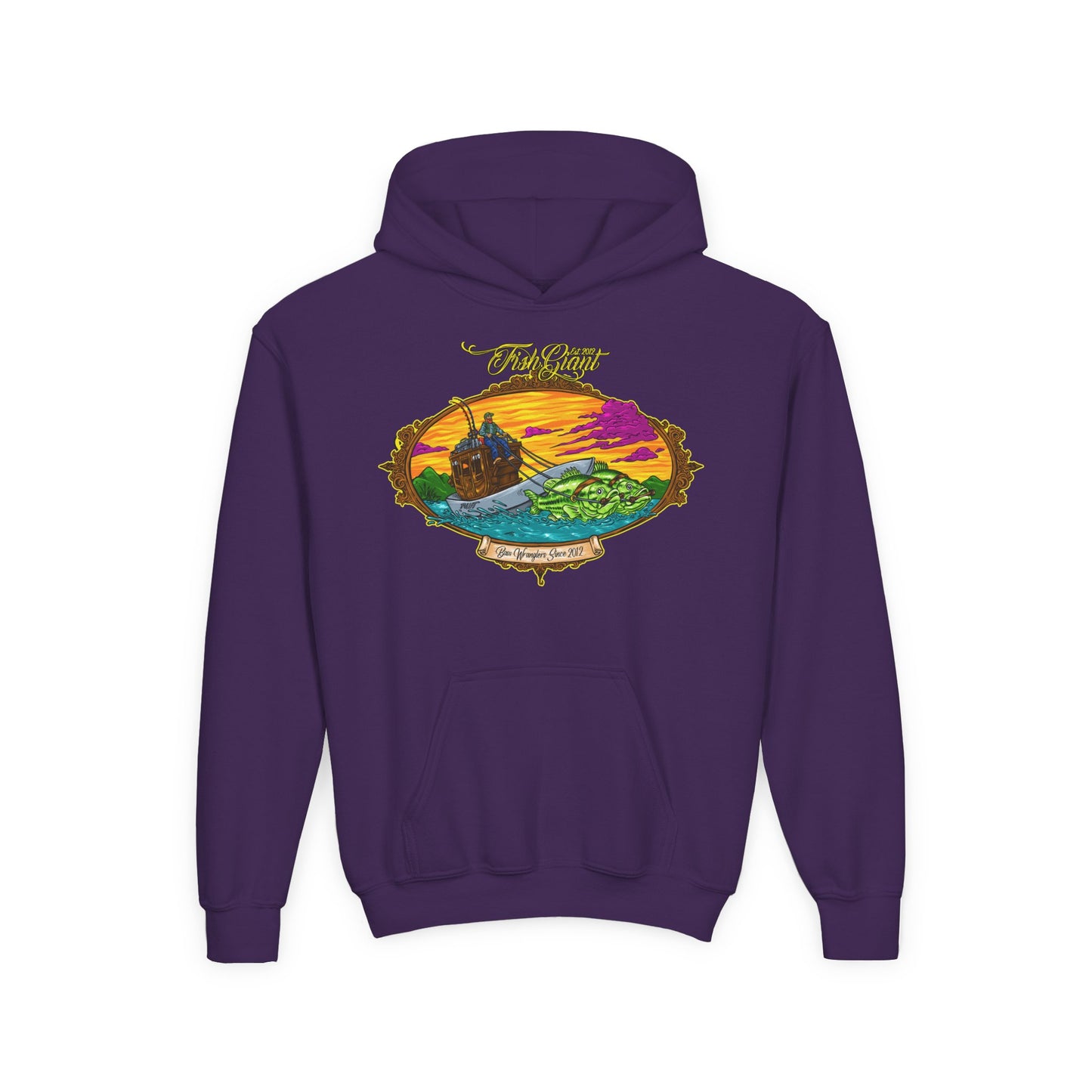 FISHGIANT KIDS HOODY | BASS WRANGLING SINCE 2012 | YOUTH S - XL | 3 COLORS
