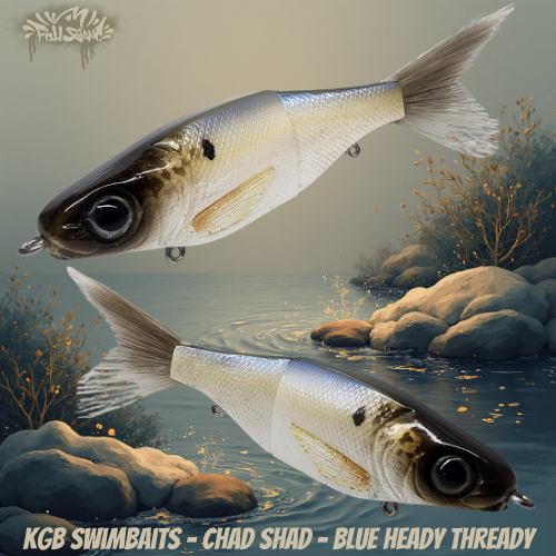 KGB - CHAD CHAD - BLUE HEADY THREADY - LIGHT USE -GLIDE BAIT 7 INCH