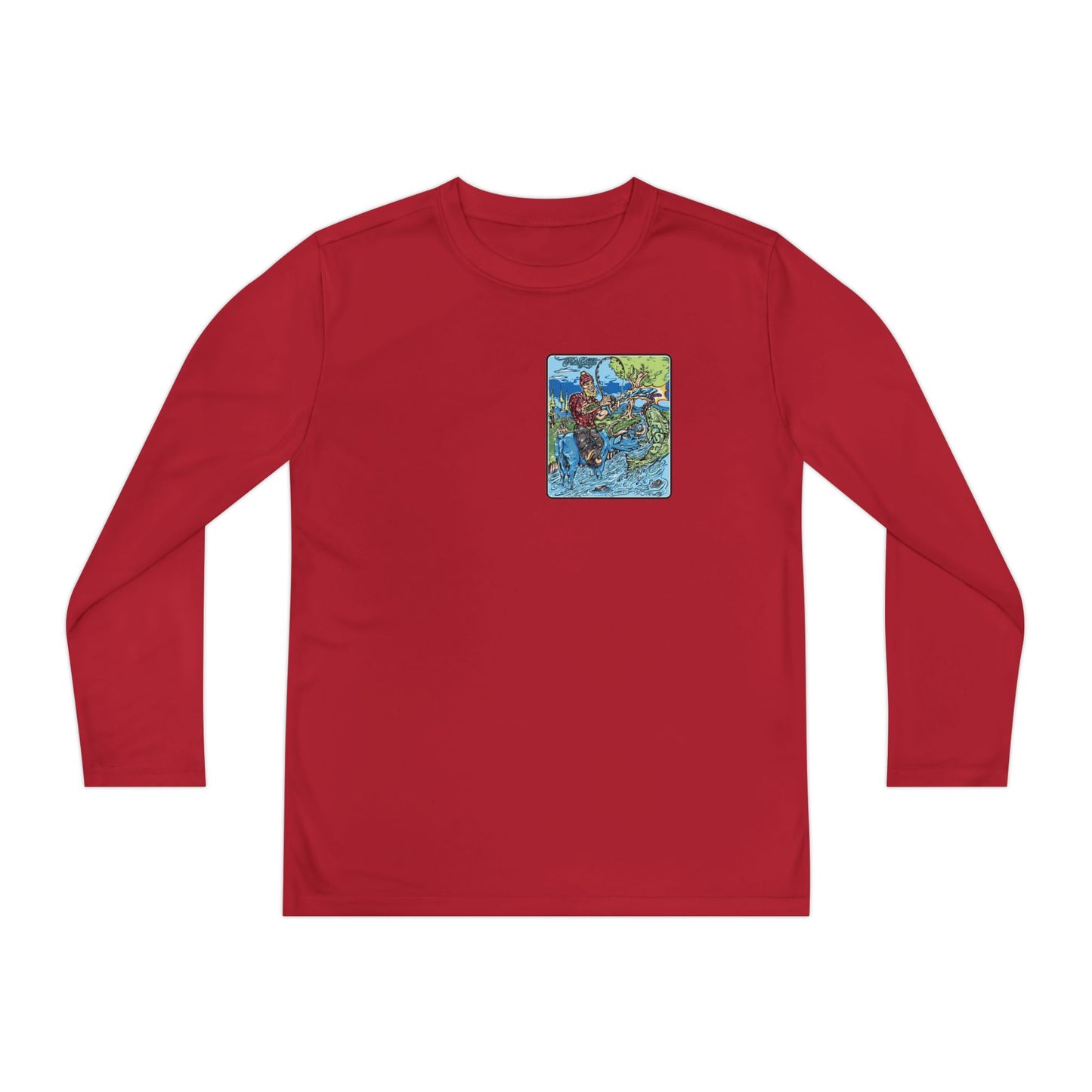 FISHGIANT KIDS' LONG SLEEVE SPORTS TEE | FISH GIANT AND THE OX | 10 COLORS | 4 SIZES | S-XL | 100% POLYESTER