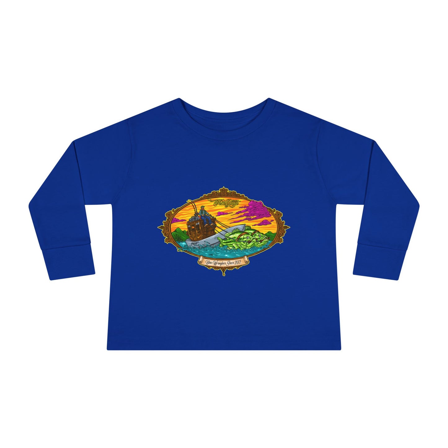 FISHGIANT TODDLER LONG SLEEVE TEE | ORIGINAL BASS WRANGLERS SINCE 2012 | 8 COLORS | 4 SIZES 2T, 3T, 4T, 5-6T |
