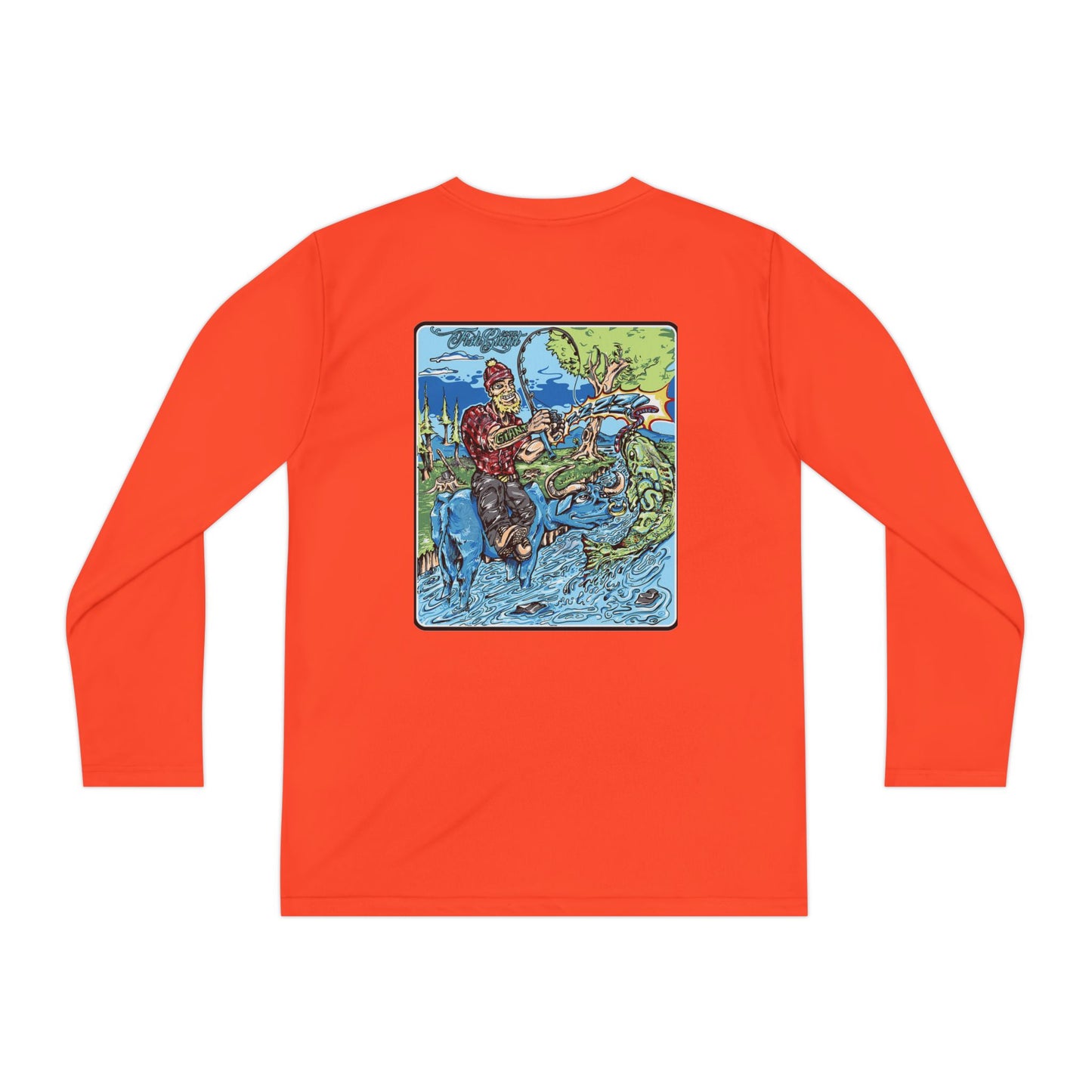 FISHGIANT KIDS' LONG SLEEVE SPORTS TEE | FISH GIANT AND THE OX | 10 COLORS | 4 SIZES | S-XL | 100% POLYESTER