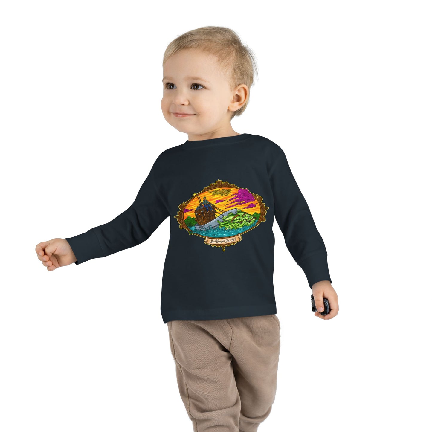 FISHGIANT TODDLER LONG SLEEVE TEE | ORIGINAL BASS WRANGLERS SINCE 2012 | 8 COLORS | 4 SIZES 2T, 3T, 4T, 5-6T |
