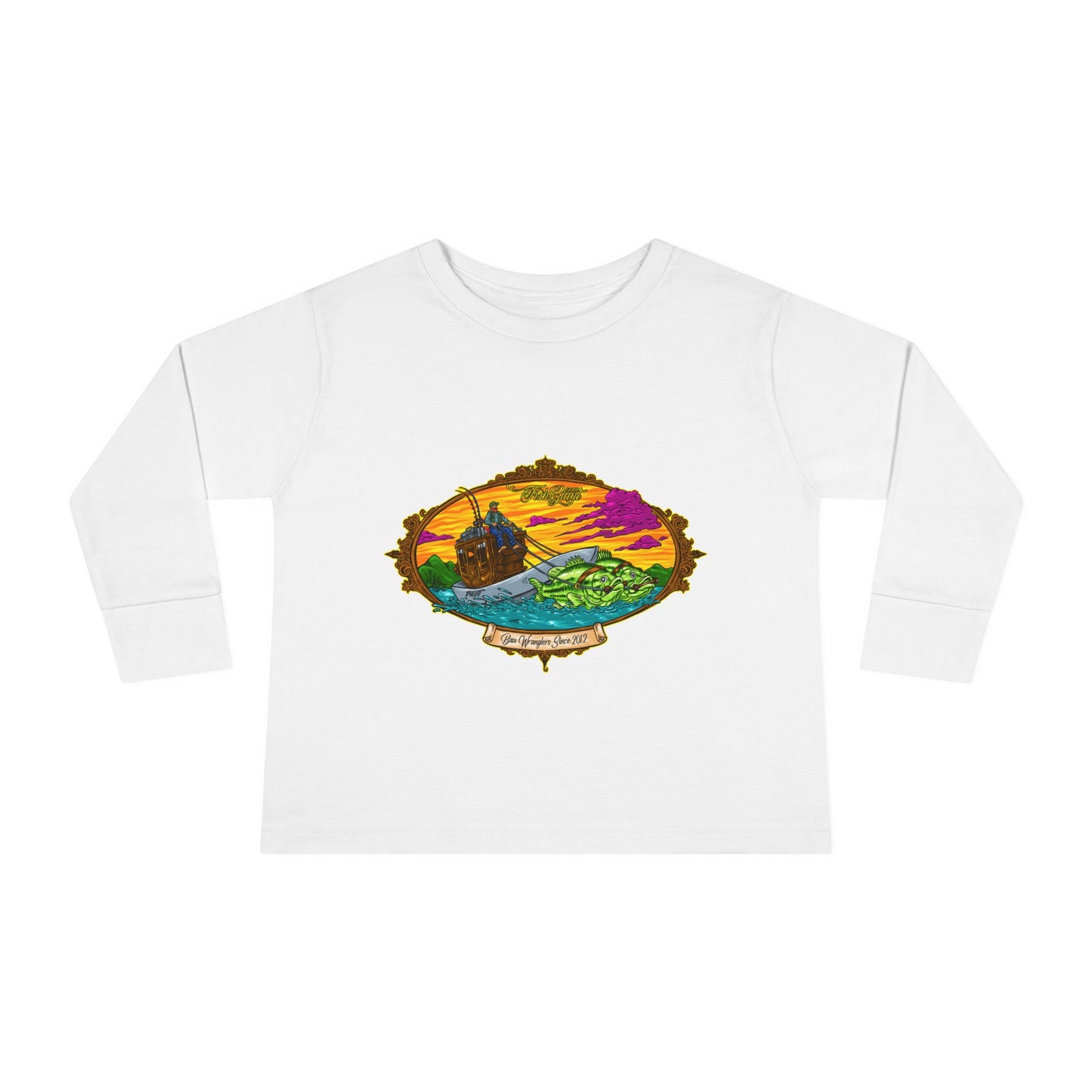 FISHGIANT TODDLER LONG SLEEVE TEE | ORIGINAL BASS WRANGLERS SINCE 2012 | 8 COLORS | 4 SIZES 2T, 3T, 4T, 5-6T |