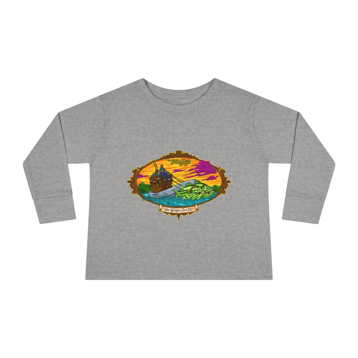 FISHGIANT TODDLER LONG SLEEVE TEE | ORIGINAL BASS WRANGLERS SINCE 2012 | 8 COLORS | 4 SIZES 2T, 3T, 4T, 5-6T |