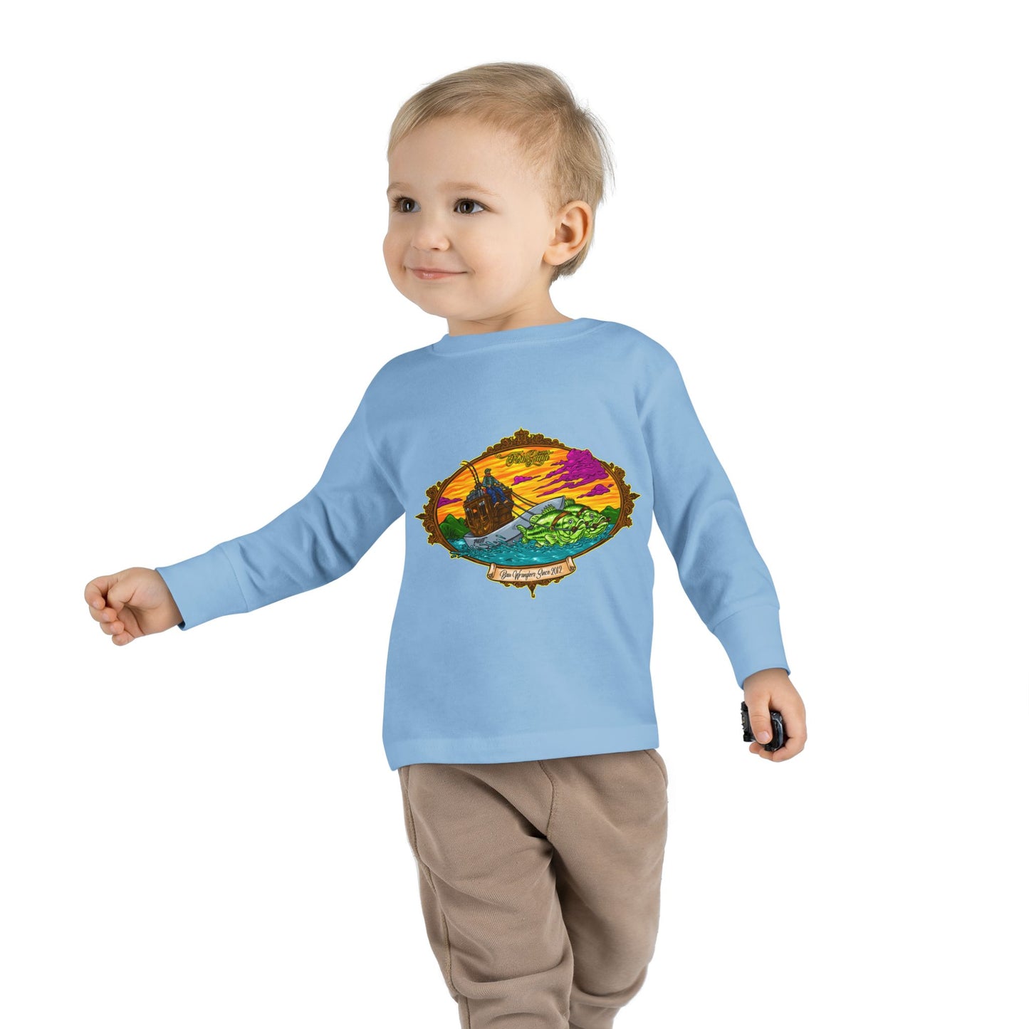 FISHGIANT TODDLER LONG SLEEVE TEE | ORIGINAL BASS WRANGLERS SINCE 2012 | 8 COLORS | 4 SIZES 2T, 3T, 4T, 5-6T |