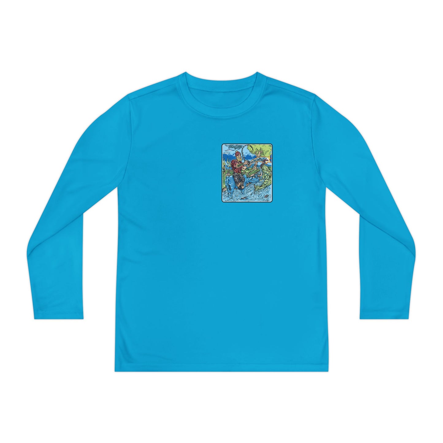 FISHGIANT KIDS' LONG SLEEVE SPORTS TEE | FISH GIANT AND THE OX | 10 COLORS | 4 SIZES | S-XL | 100% POLYESTER