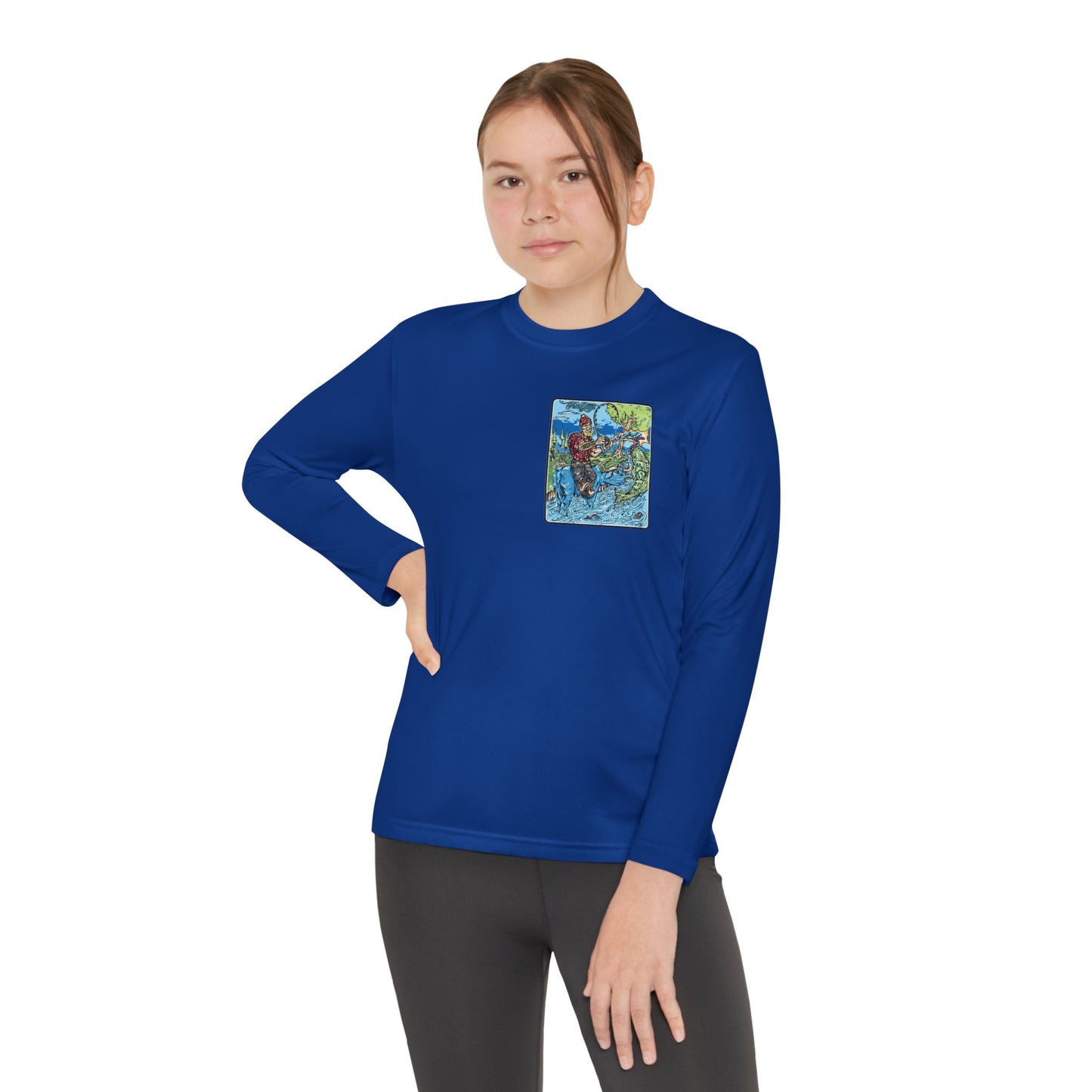 FISHGIANT KIDS' LONG SLEEVE SPORTS TEE | FISH GIANT AND THE OX | 10 COLORS | 4 SIZES | S-XL | 100% POLYESTER