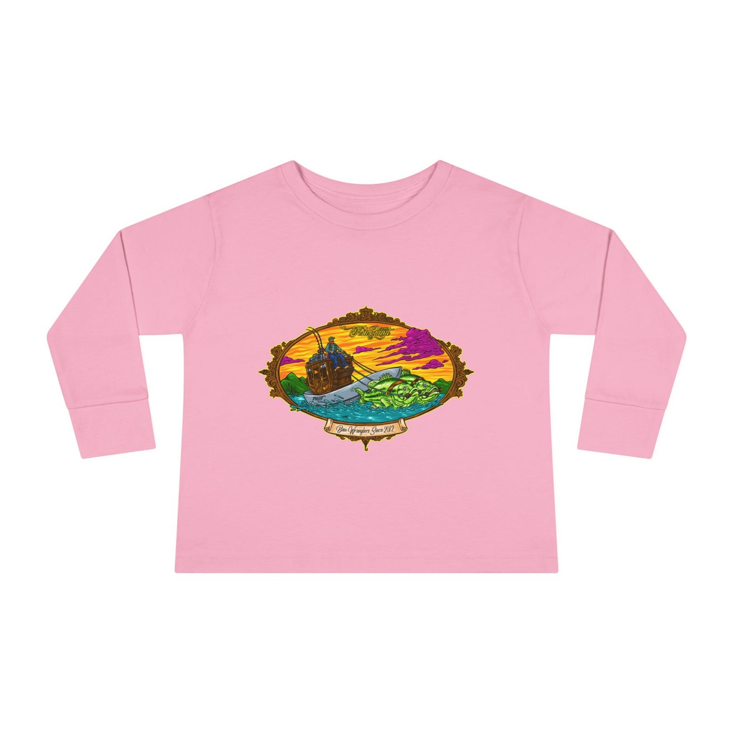 FISHGIANT TODDLER LONG SLEEVE TEE | ORIGINAL BASS WRANGLERS SINCE 2012 | 8 COLORS | 4 SIZES 2T, 3T, 4T, 5-6T |