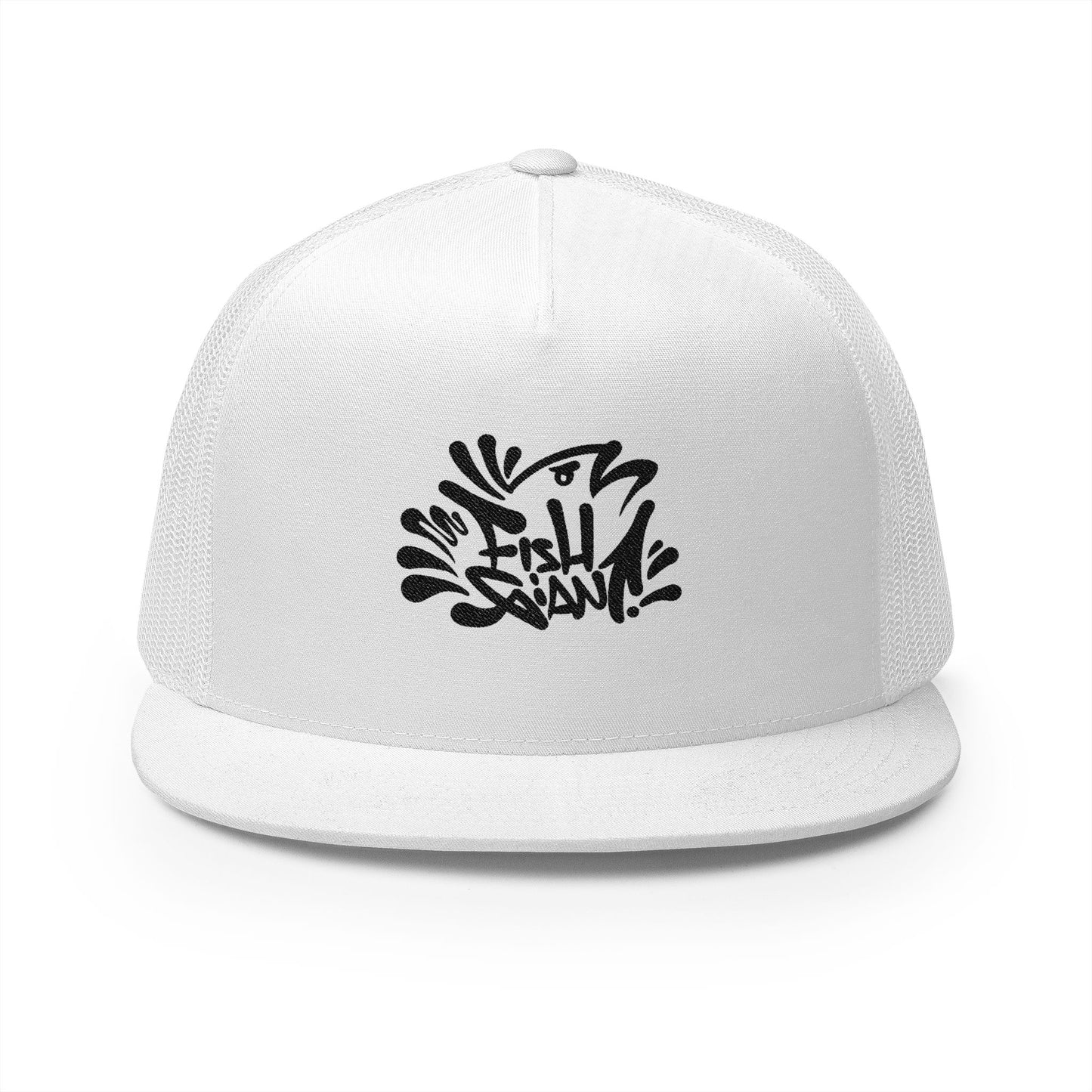 FISHGIANT FLAT BILL HAT| CATCHY BASS TAG | 5 PANEL TRUCKER HAT| EMBROIDERY | 8 COLORS | ONE SIZE FITS ALL