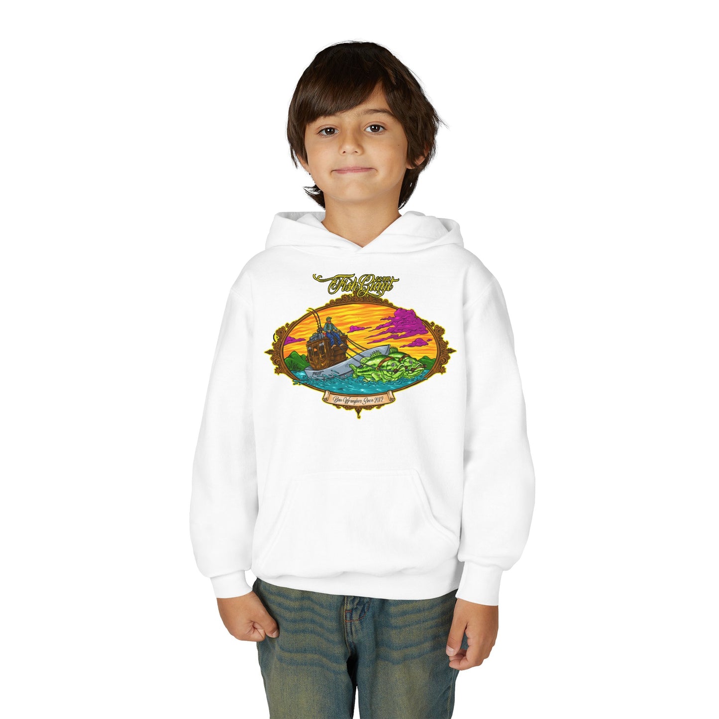 FISHGIANT KIDS HOODY | BASS WRANGLING SINCE 2012 | YOUTH S - XL | 3 COLORS