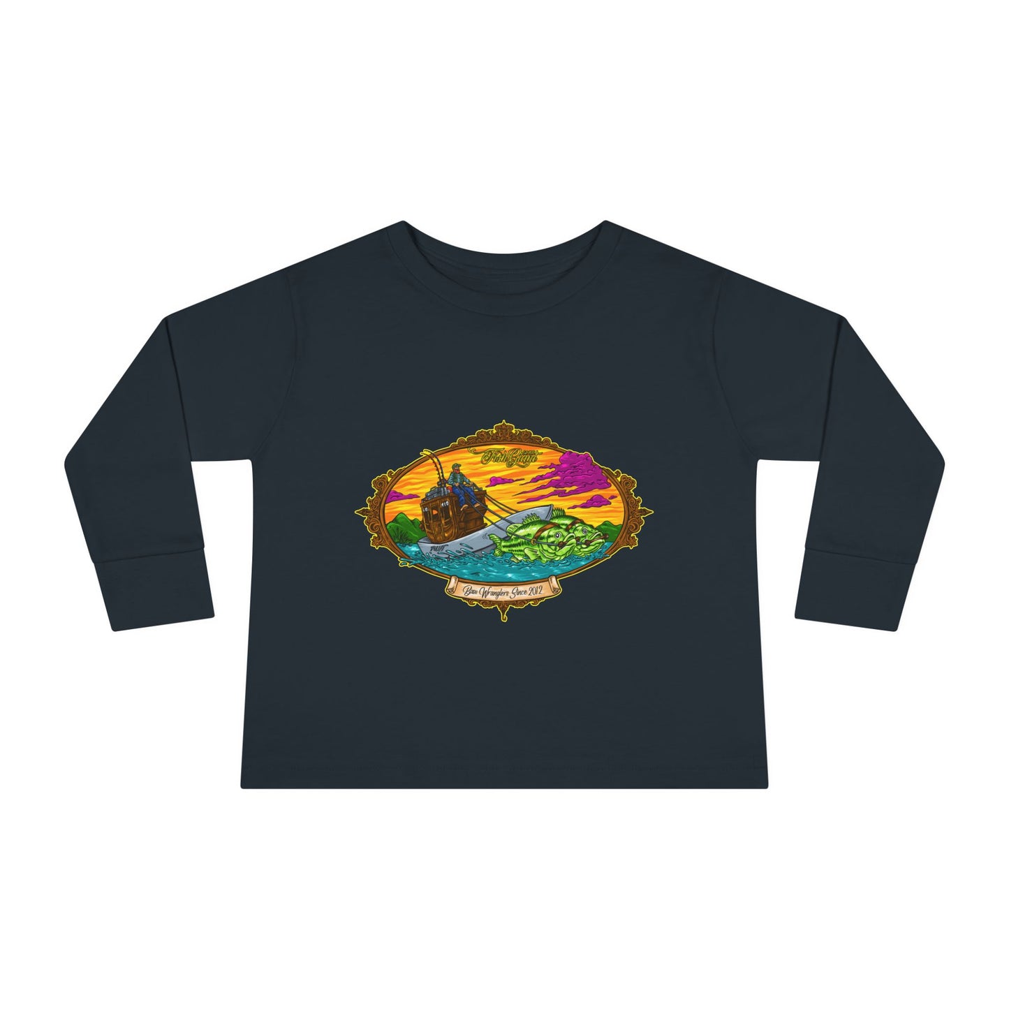 FISHGIANT TODDLER LONG SLEEVE TEE | ORIGINAL BASS WRANGLERS SINCE 2012 | 8 COLORS | 4 SIZES 2T, 3T, 4T, 5-6T |