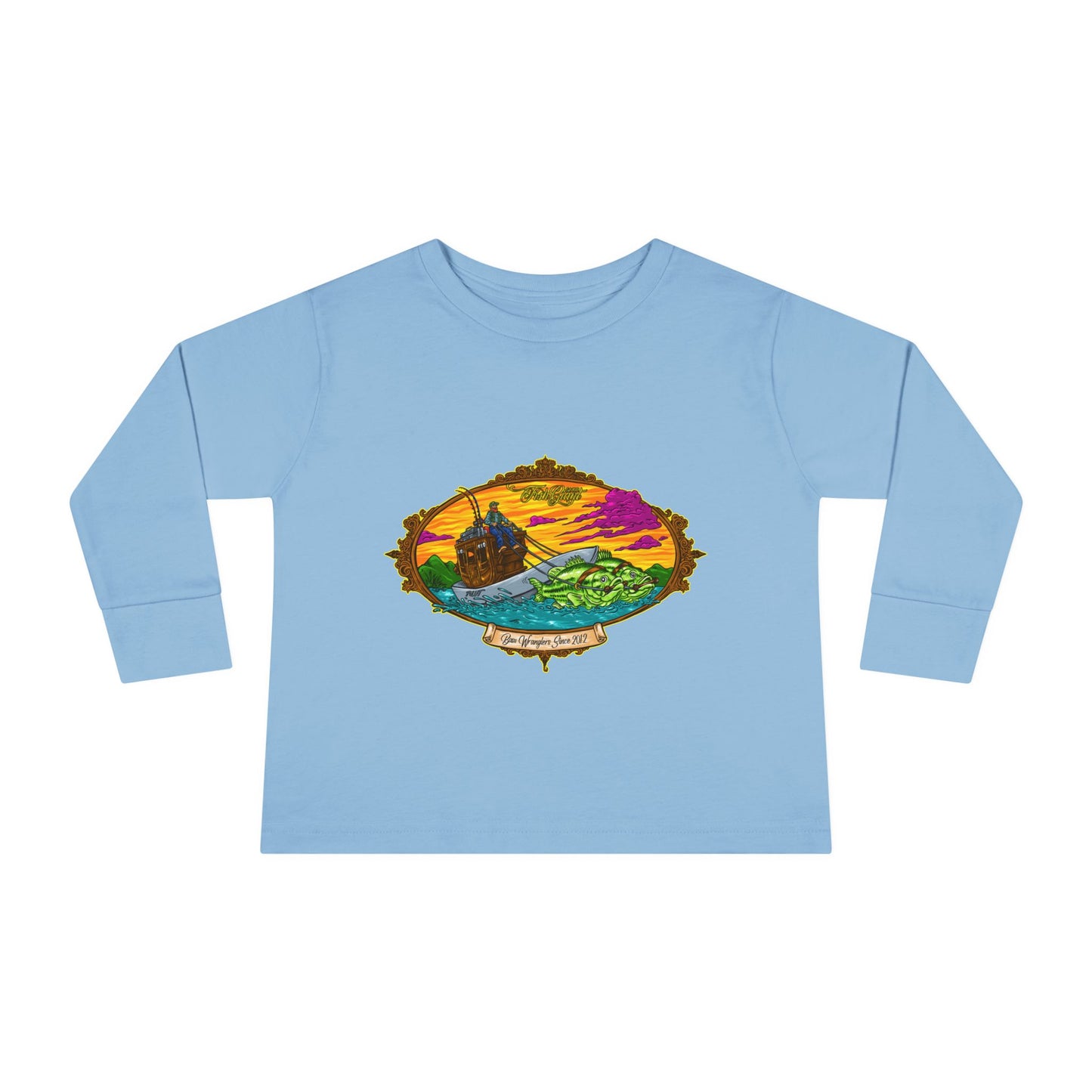FISHGIANT TODDLER LONG SLEEVE TEE | ORIGINAL BASS WRANGLERS SINCE 2012 | 8 COLORS | 4 SIZES 2T, 3T, 4T, 5-6T |