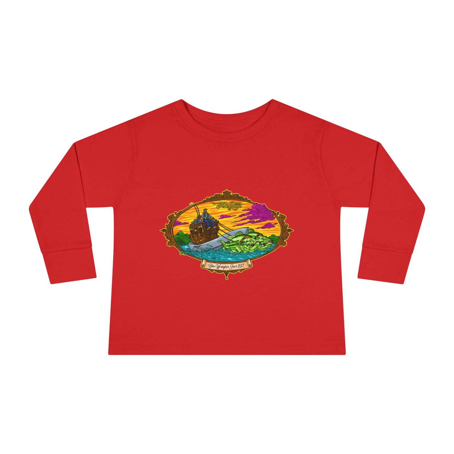 FISHGIANT TODDLER LONG SLEEVE TEE | ORIGINAL BASS WRANGLERS SINCE 2012 | 8 COLORS | 4 SIZES 2T, 3T, 4T, 5-6T |