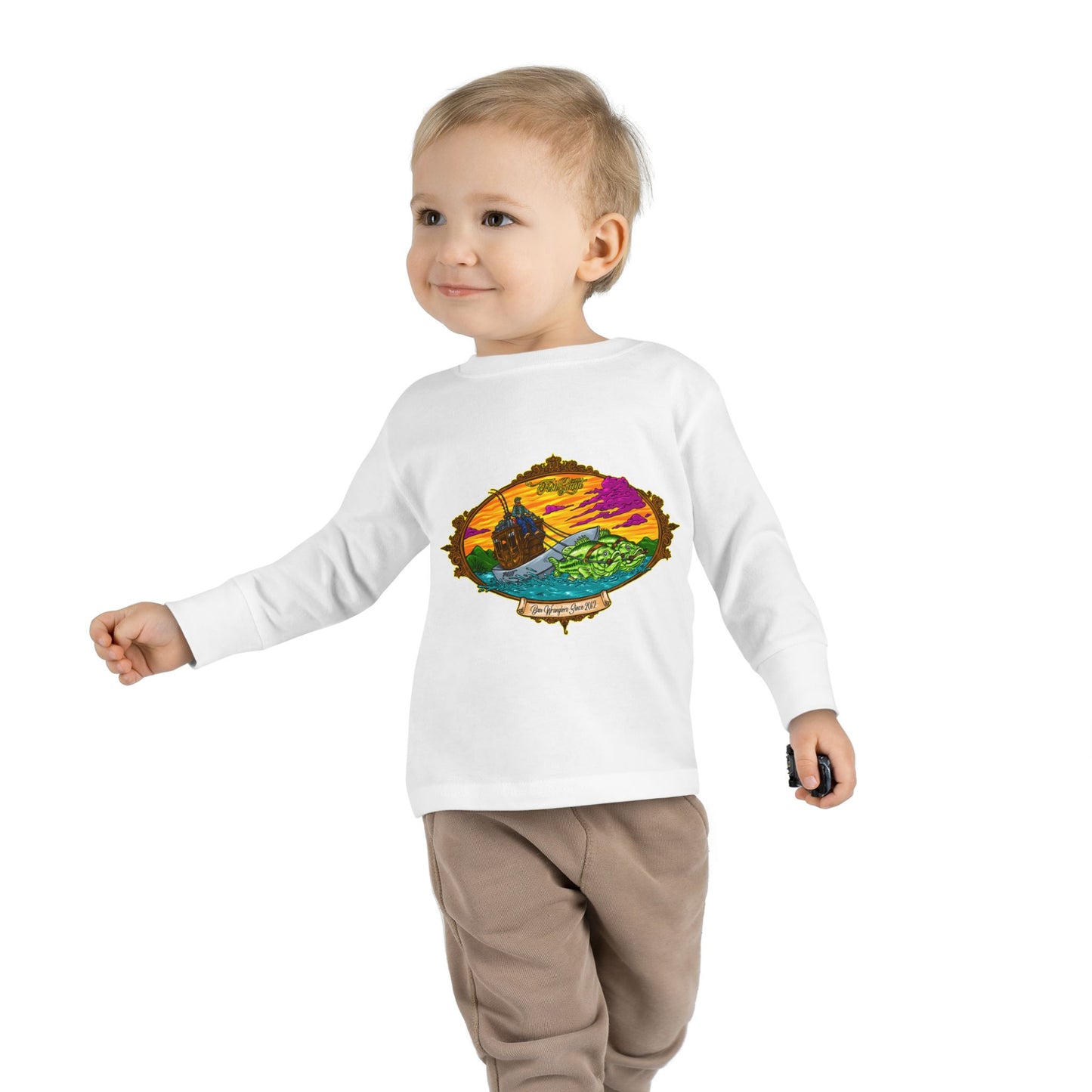 FISHGIANT TODDLER LONG SLEEVE TEE | ORIGINAL BASS WRANGLERS SINCE 2012 | 8 COLORS | 4 SIZES 2T, 3T, 4T, 5-6T |