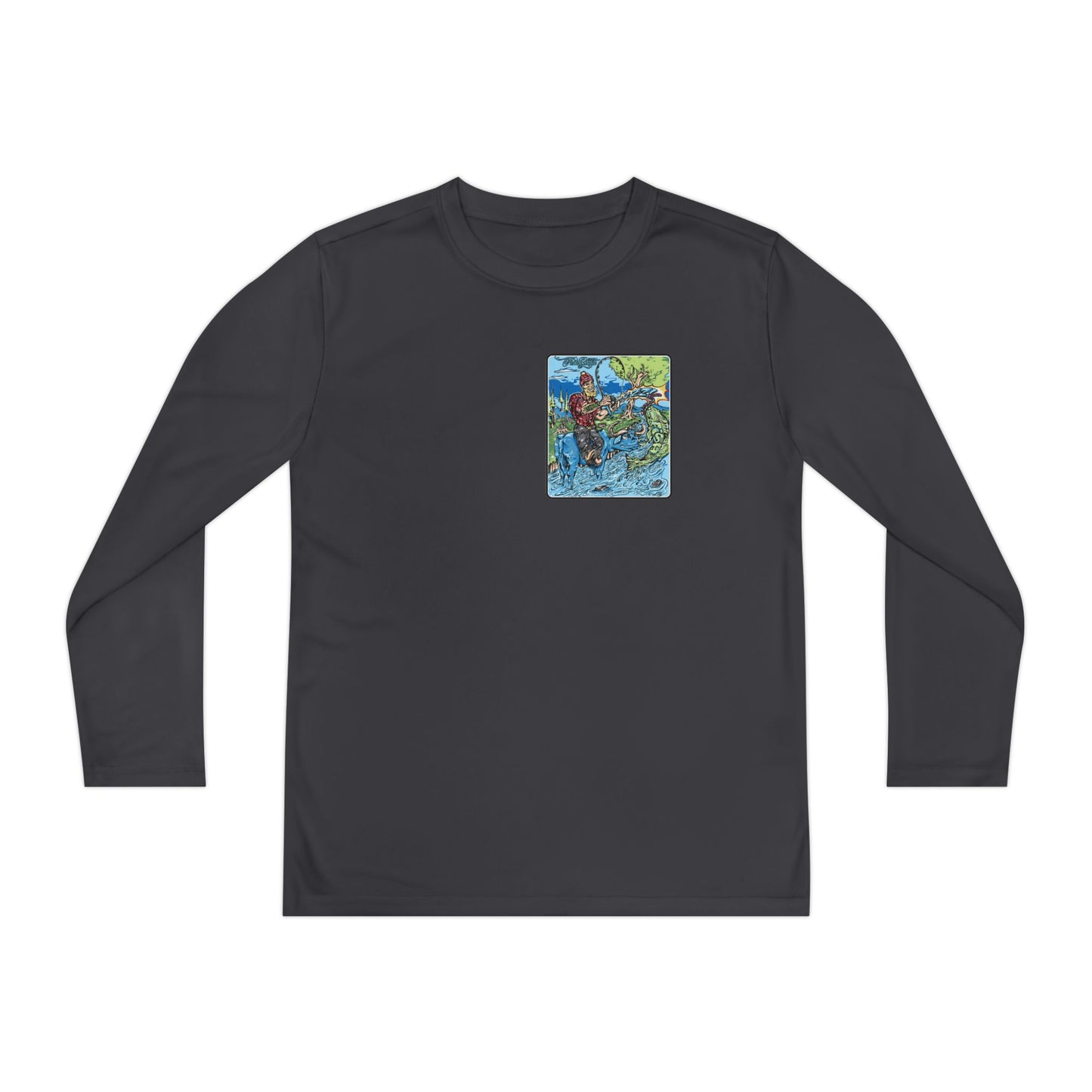 FISHGIANT KIDS' LONG SLEEVE SPORTS TEE | FISH GIANT AND THE OX | 10 COLORS | 4 SIZES | S-XL | 100% POLYESTER