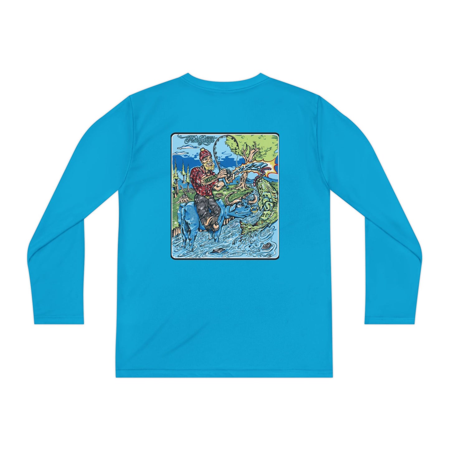 FISHGIANT KIDS' LONG SLEEVE SPORTS TEE | FISH GIANT AND THE OX | 10 COLORS | 4 SIZES | S-XL | 100% POLYESTER