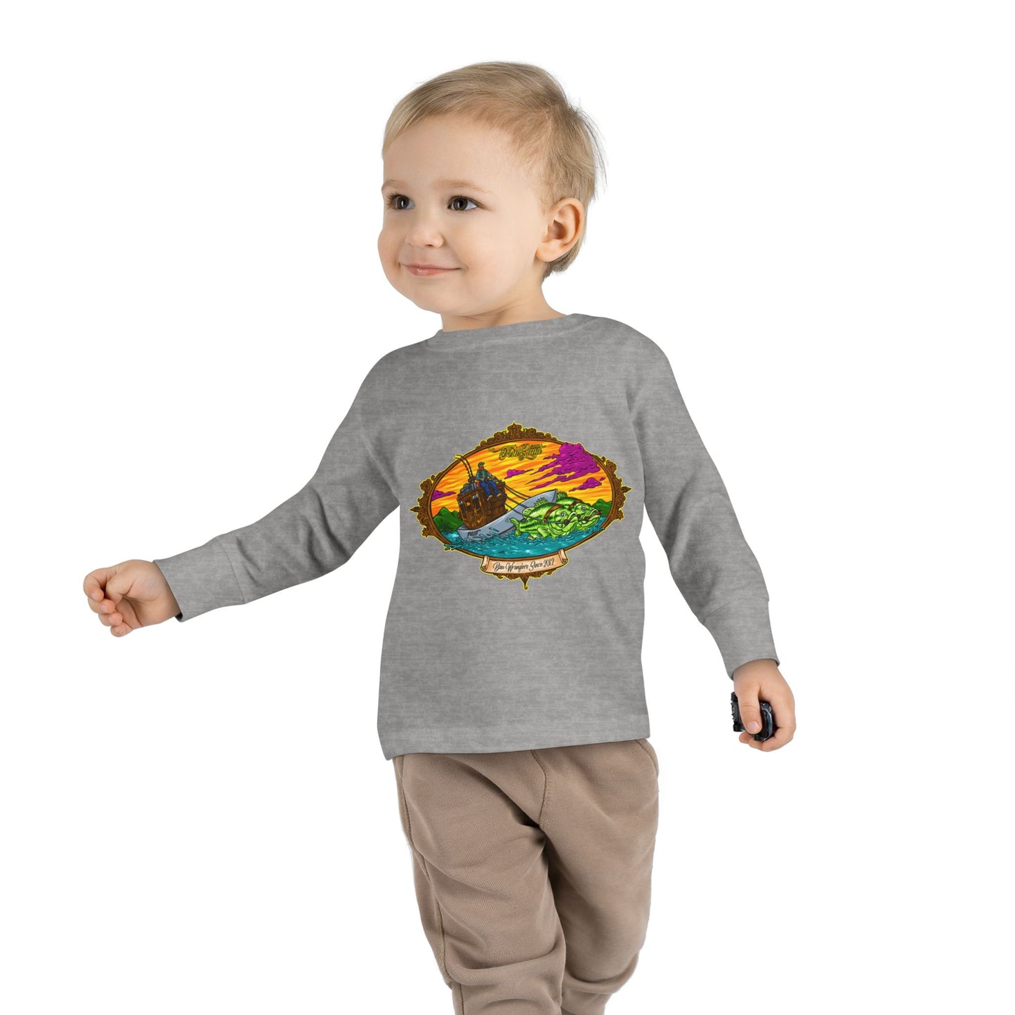 FISHGIANT TODDLER LONG SLEEVE TEE | ORIGINAL BASS WRANGLERS SINCE 2012 | 8 COLORS | 4 SIZES 2T, 3T, 4T, 5-6T |