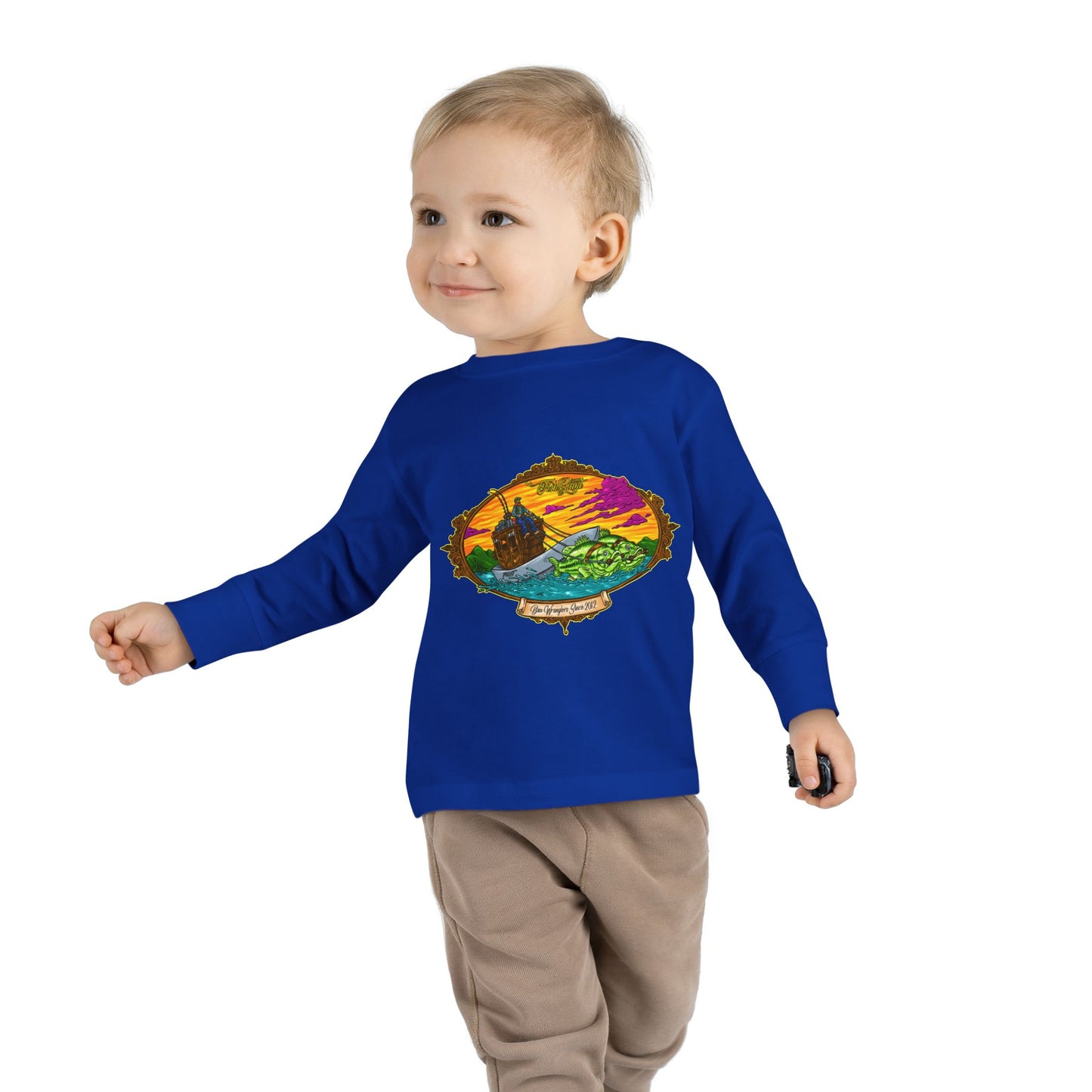 FISHGIANT TODDLER LONG SLEEVE TEE | ORIGINAL BASS WRANGLERS SINCE 2012 | 8 COLORS | 4 SIZES 2T, 3T, 4T, 5-6T |