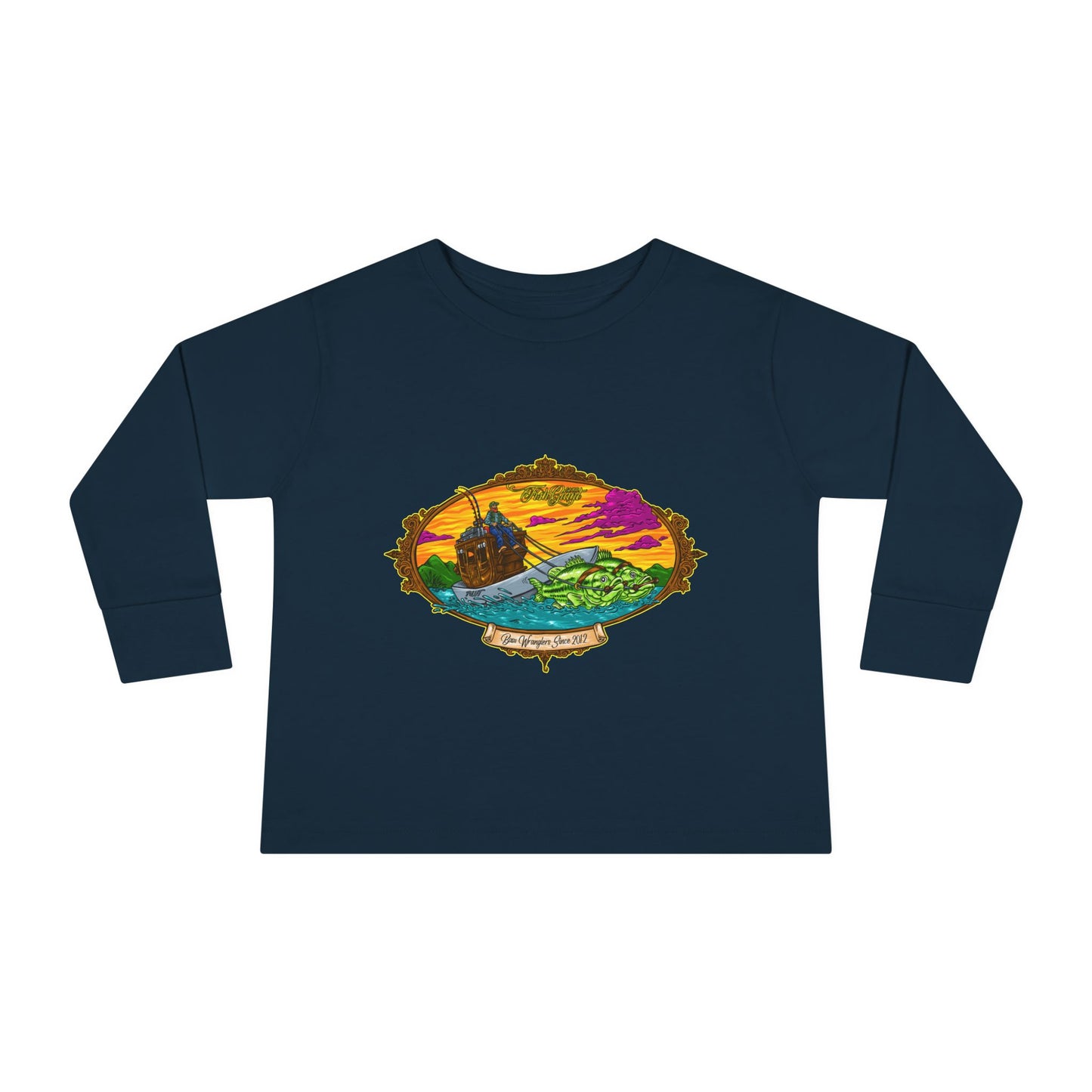 FISHGIANT TODDLER LONG SLEEVE TEE | ORIGINAL BASS WRANGLERS SINCE 2012 | 8 COLORS | 4 SIZES 2T, 3T, 4T, 5-6T |