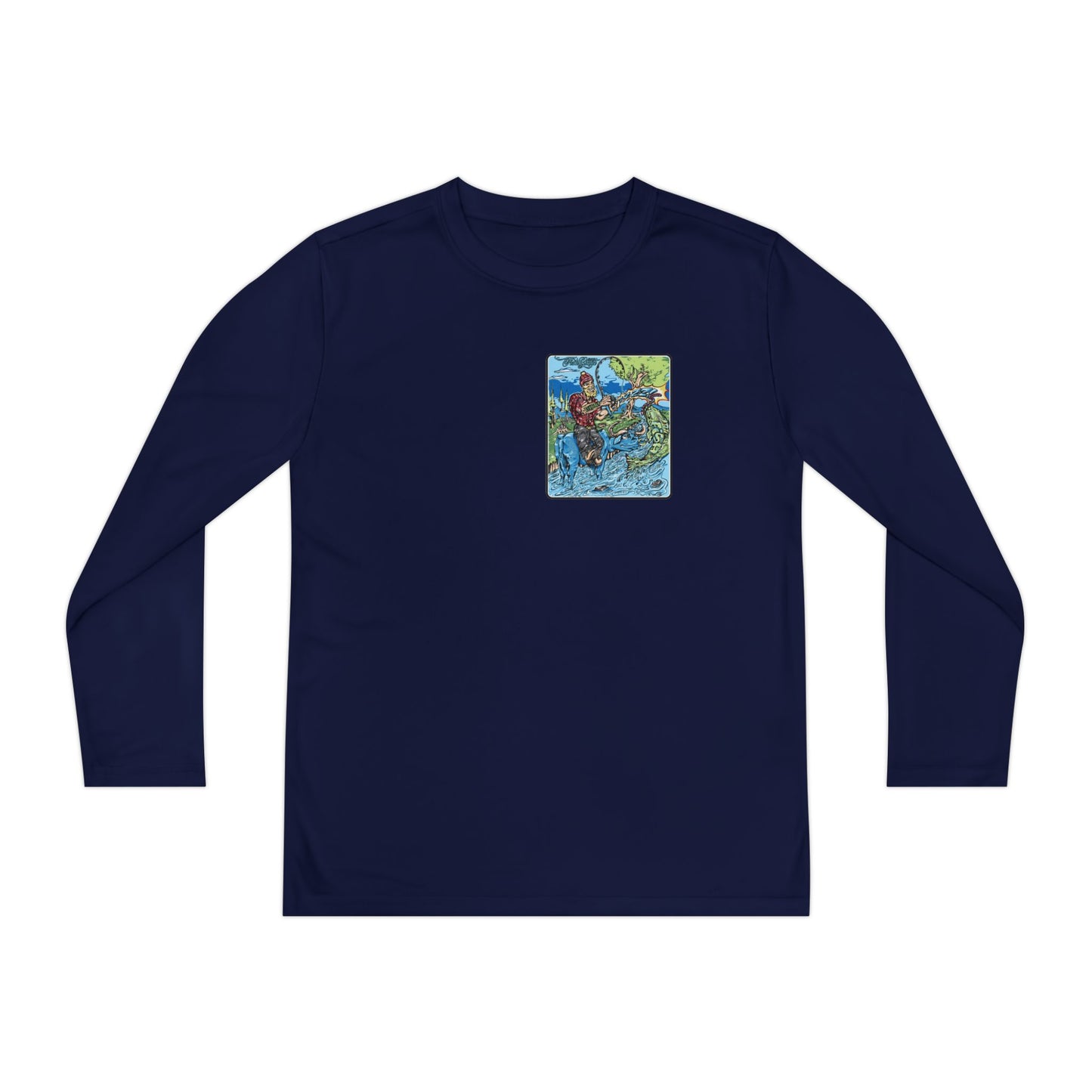 FISHGIANT KIDS' LONG SLEEVE SPORTS TEE | FISH GIANT AND THE OX | 10 COLORS | 4 SIZES | S-XL | 100% POLYESTER