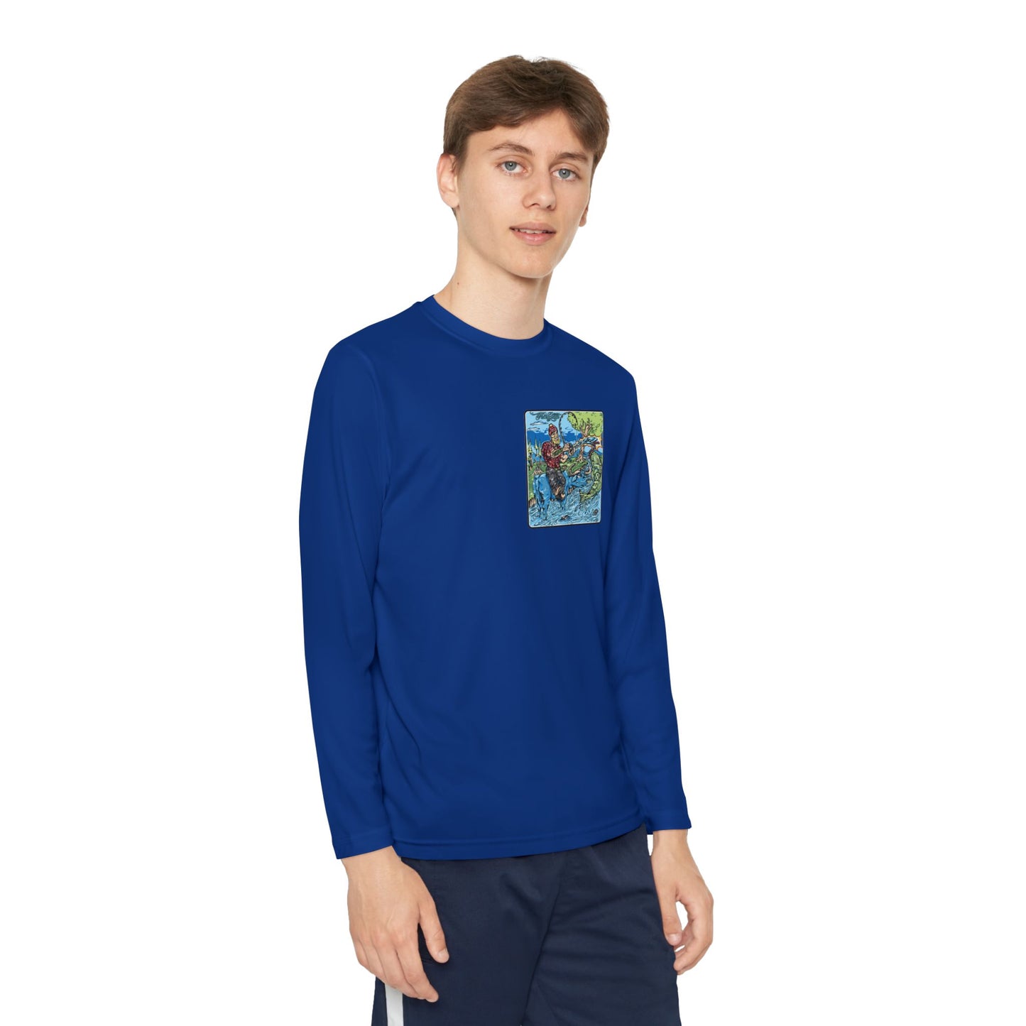 FISHGIANT KIDS' LONG SLEEVE SPORTS TEE | FISH GIANT AND THE OX | 10 COLORS | 4 SIZES | S-XL | 100% POLYESTER