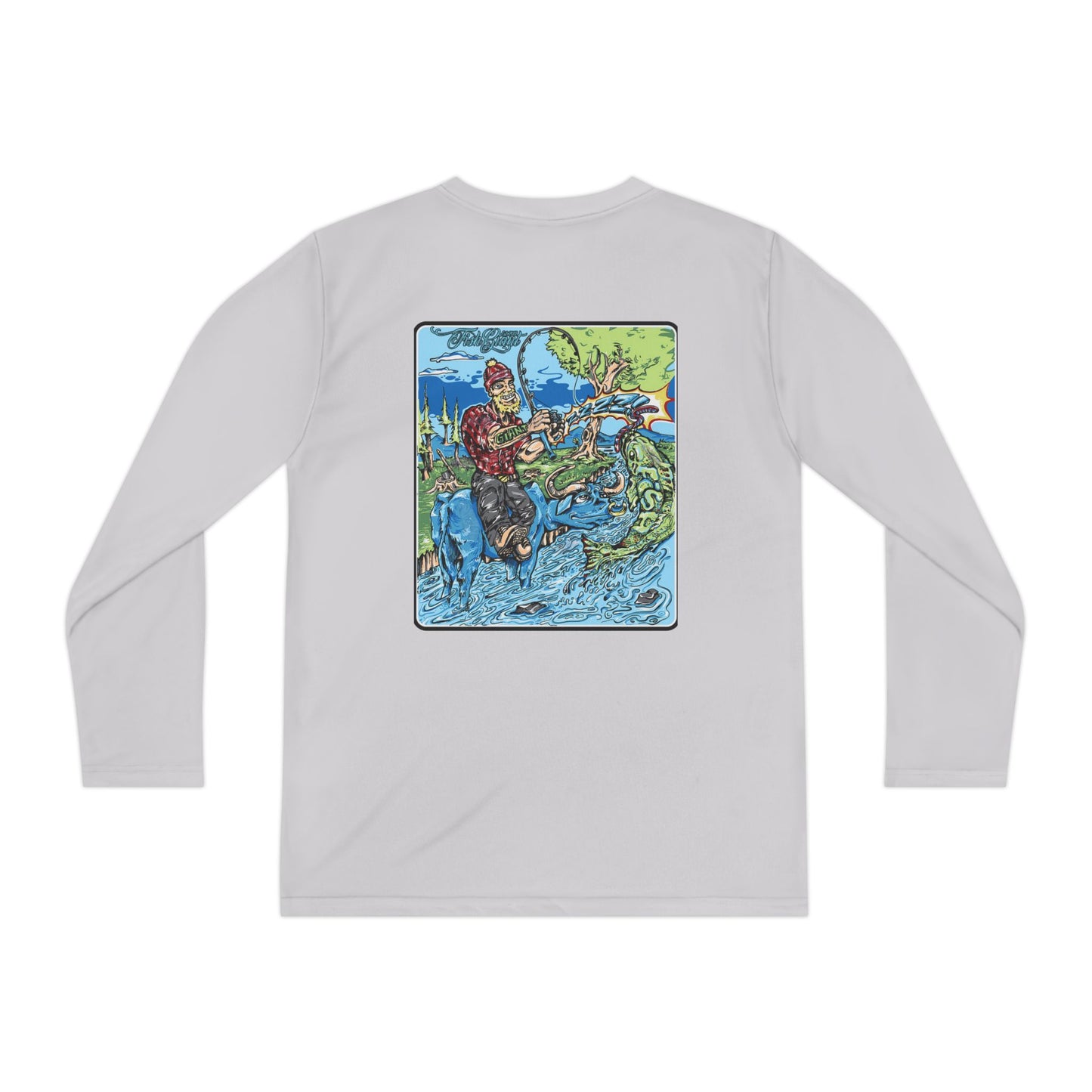 FISHGIANT KIDS' LONG SLEEVE SPORTS TEE | FISH GIANT AND THE OX | 10 COLORS | 4 SIZES | S-XL | 100% POLYESTER