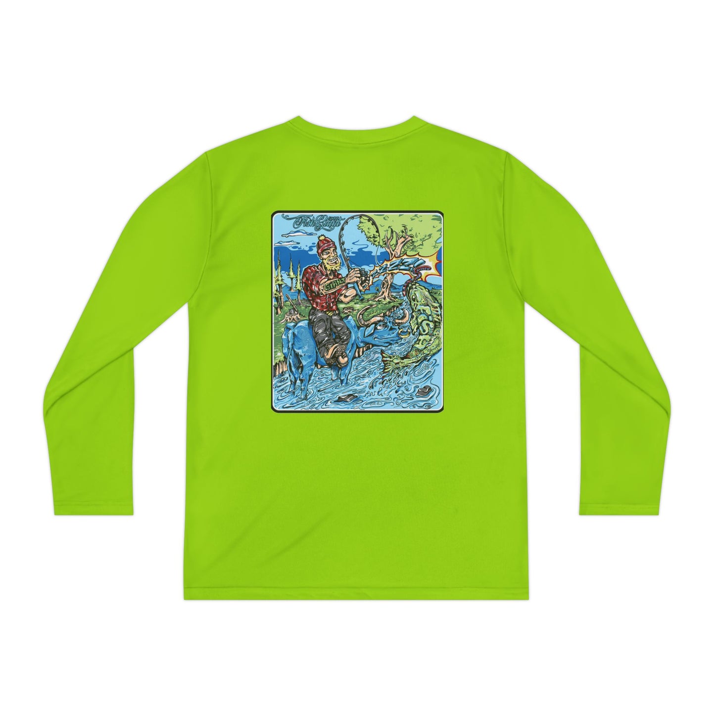 FISHGIANT KIDS' LONG SLEEVE SPORTS TEE | FISH GIANT AND THE OX | 10 COLORS | 4 SIZES | S-XL | 100% POLYESTER