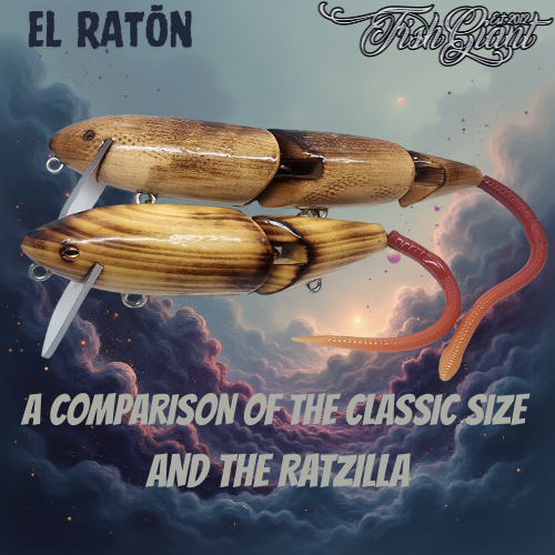 EL RATŌN - WOODEN RAT - 3 PIECE - LIGHT BROWN - TEXTURED SNAKE  - RATZILLA