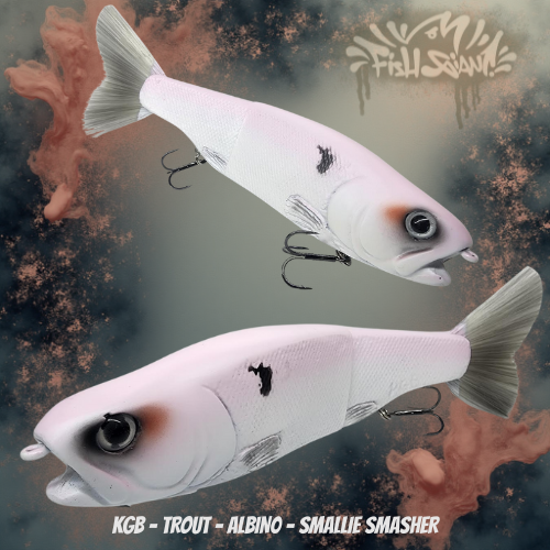 KGB - TROUT - ALBINO TROUT - GLIDE BAIT - SMALLIE SMASHER