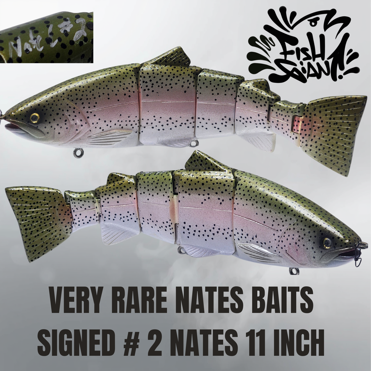 VERY RARE 11 INCH NATES BAITS - HARD BAIT - SIGNED